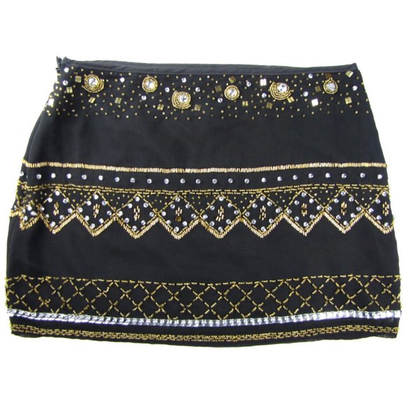 Mustard Seed Dresses & Skirts - SALE! SEXY Beaded Gold Silver Black Short Mini Skirt